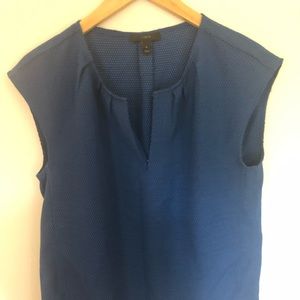J Crew Blue honeycomb sleeveless top